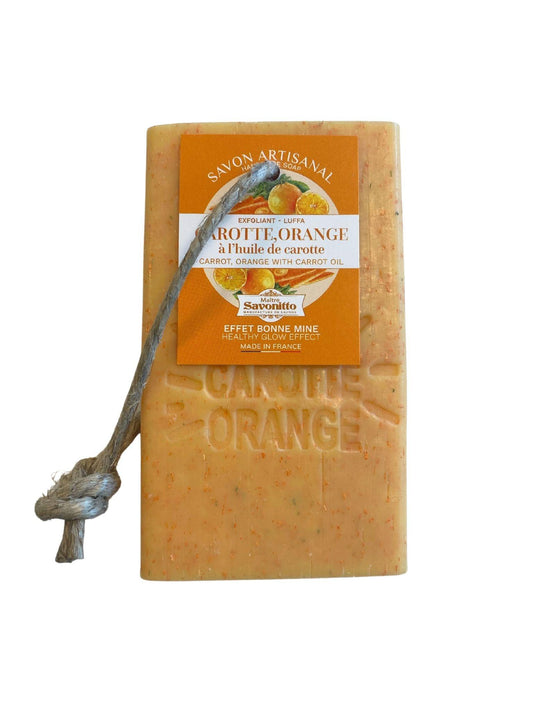 Savon TRANCHE CORDE 120g CAROTTE, ORANGE Exfoliant