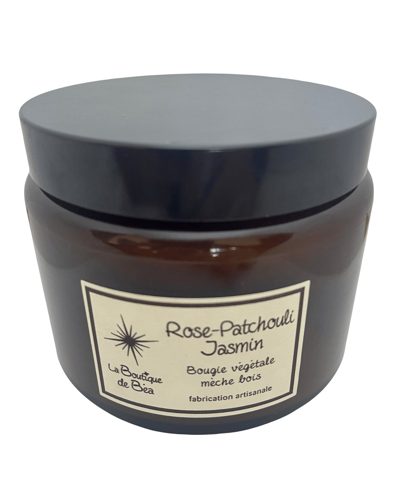 Bougie Artisanale Rose Patchouli Jasmin 2 Mèches Bois "La Boutique de Béa" - La boutique de Béa