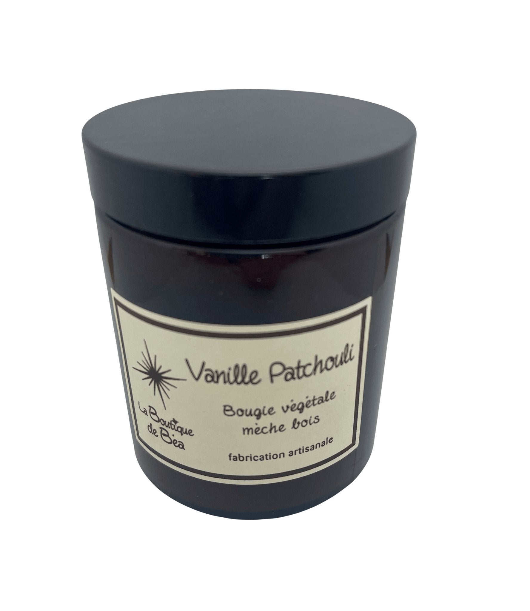 Bougie Artisanale Vanille Patchouli Mèche Bois "La Boutique de Béa" - La boutique de Béa