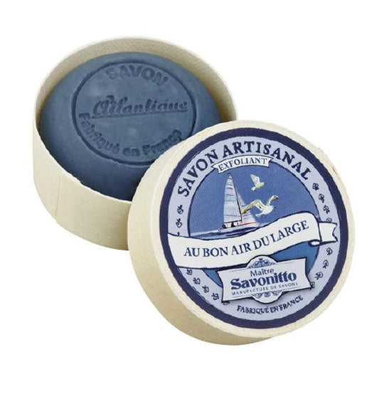 Savon Boite Bois 100g AU BON AIR DU LARGE Exfoliant - La boutique de Béa