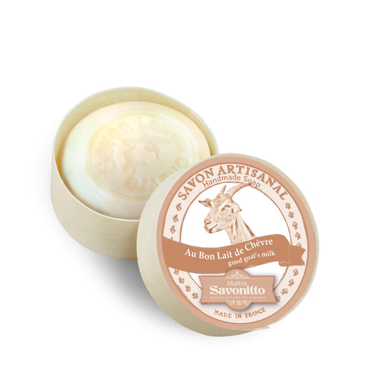 Savon Boite Bois 100g LAIT DE CHEVRE - La boutique de Béa