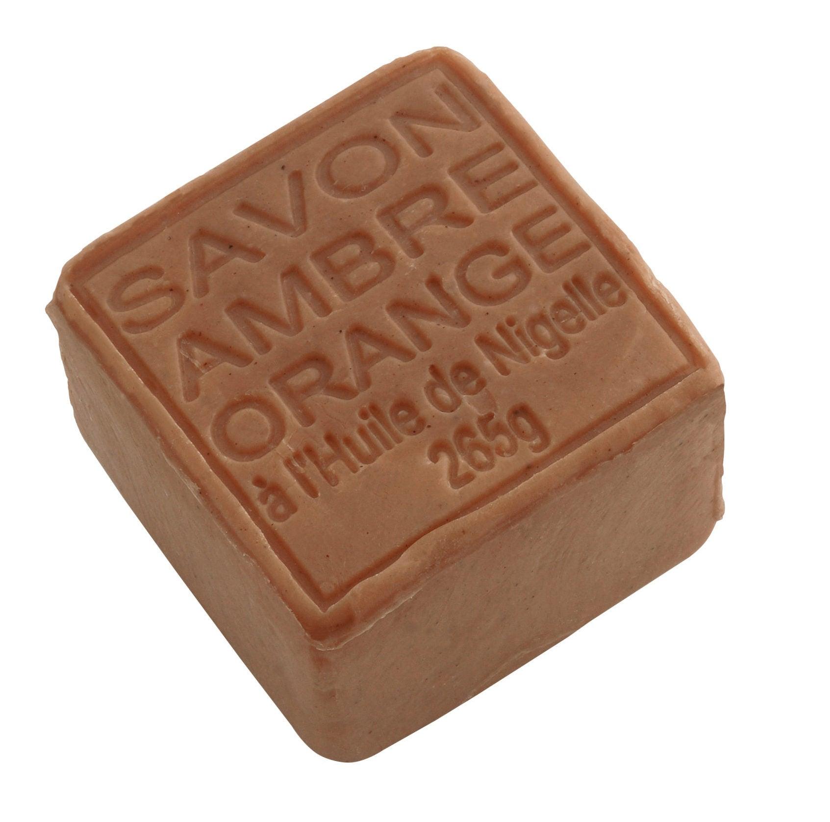 Savon Cube 260gr Ambre Orange, à l'huile de Nigelle - La boutique de Béa