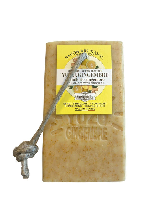 Savon TRANCHE CORDE 120g YUZU, GINGEMBRE Exfoliant - La boutique de Béa